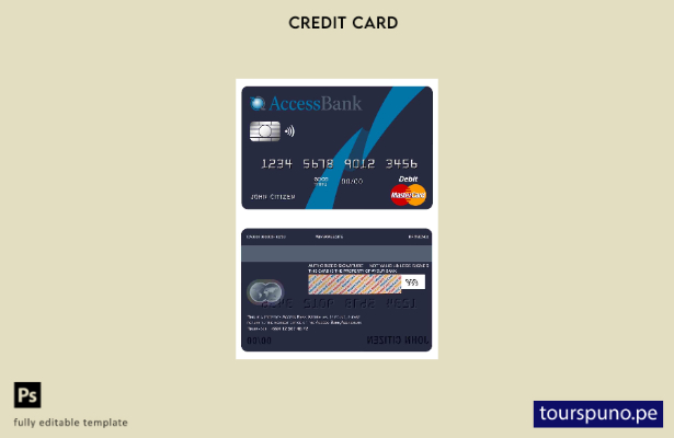 listo para imprimir plantilla de mastercard del banco Access de Azerbaiyán